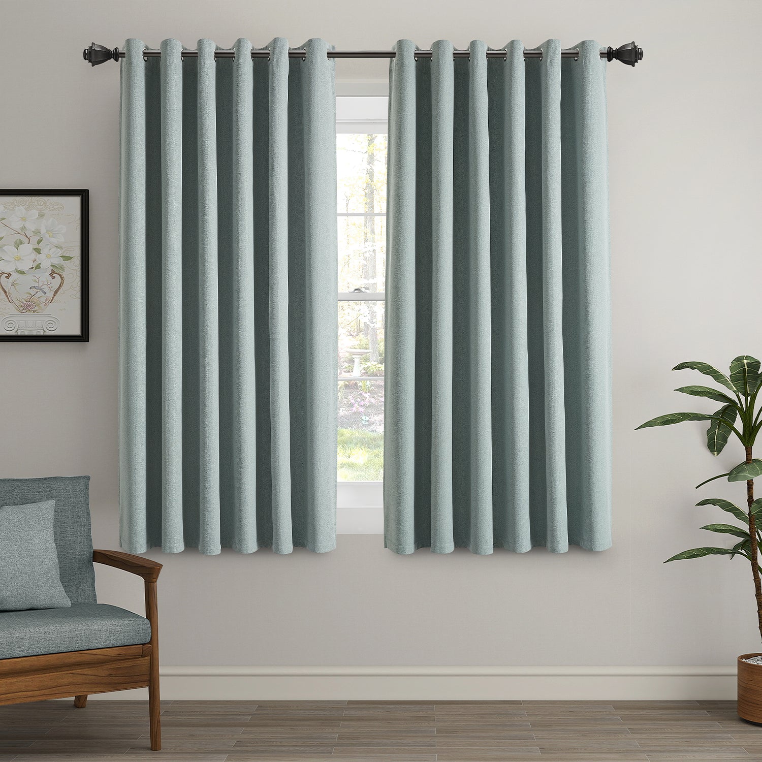 100% Blackout Linen Curtains  Luxury Thermal Eyelet Ready Made