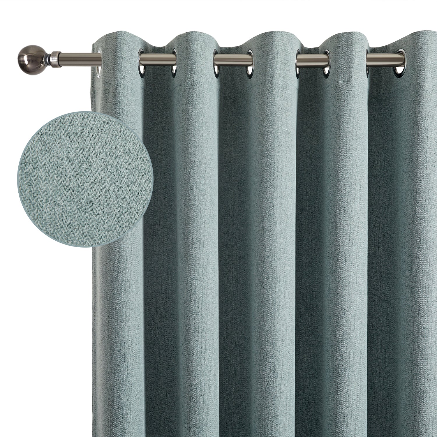 100% Blackout Linen Curtains  Luxury Thermal Eyelet Ready Made