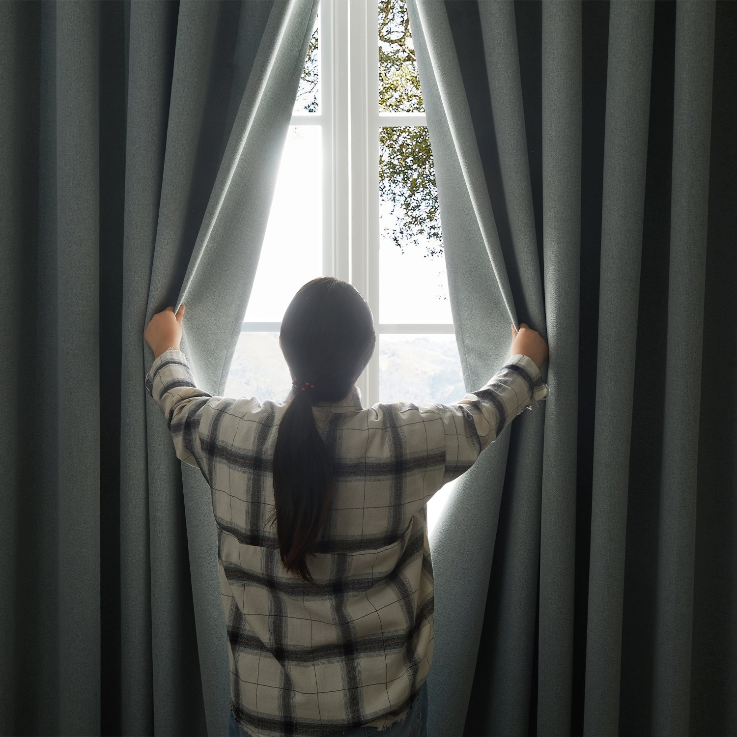 100% Blackout Linen Curtains  Luxury Thermal Eyelet Ready Made