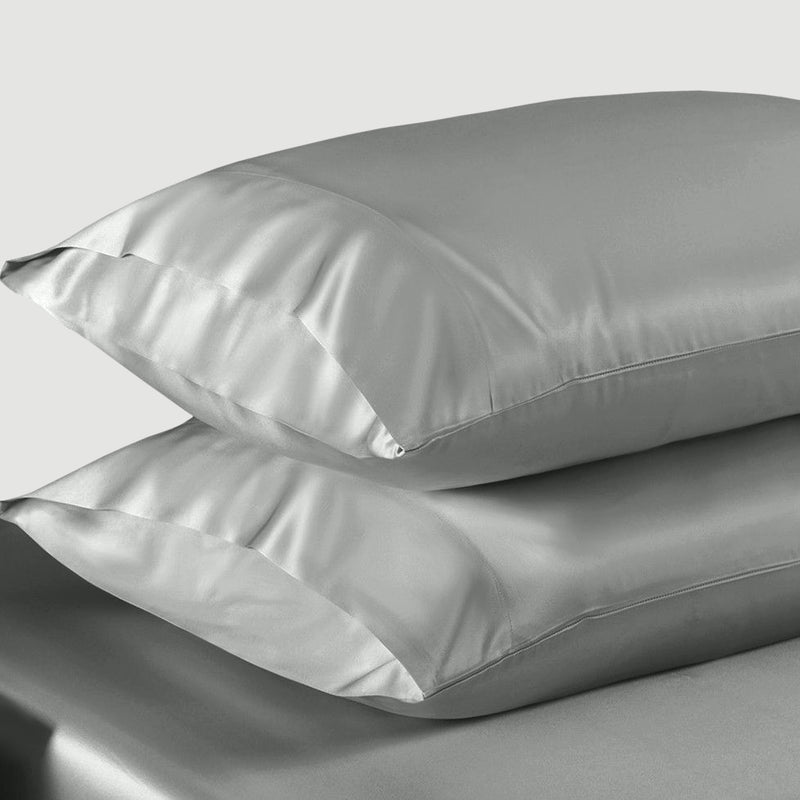 Grey silk pillowcases