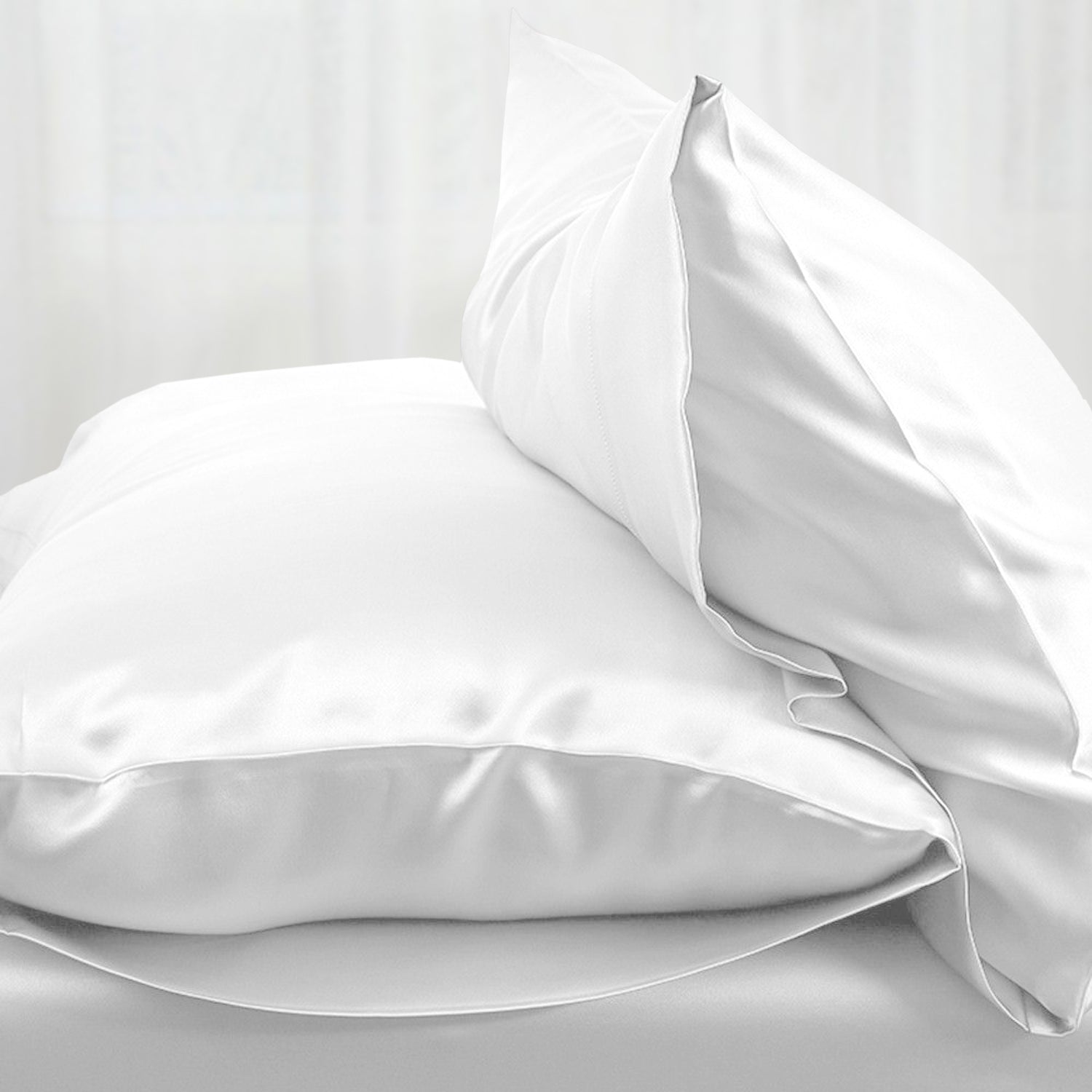 white silk pillowcase