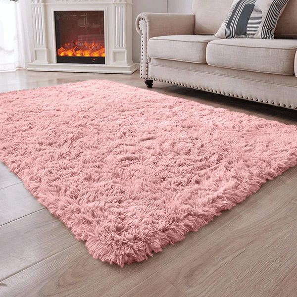 Large Shaggy Rug Soft Deep Pile Pink