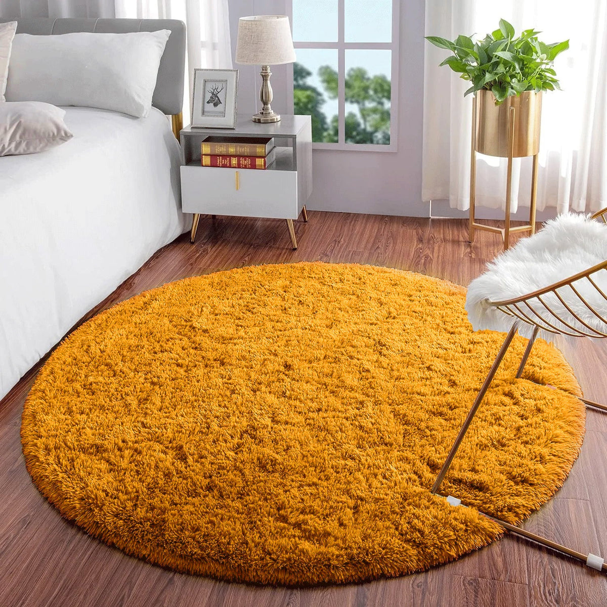 Round Rugs Deep Pile Fluffy Circle Shaggy Rug