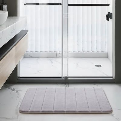 Silver Memory Foam Bathroom Mat