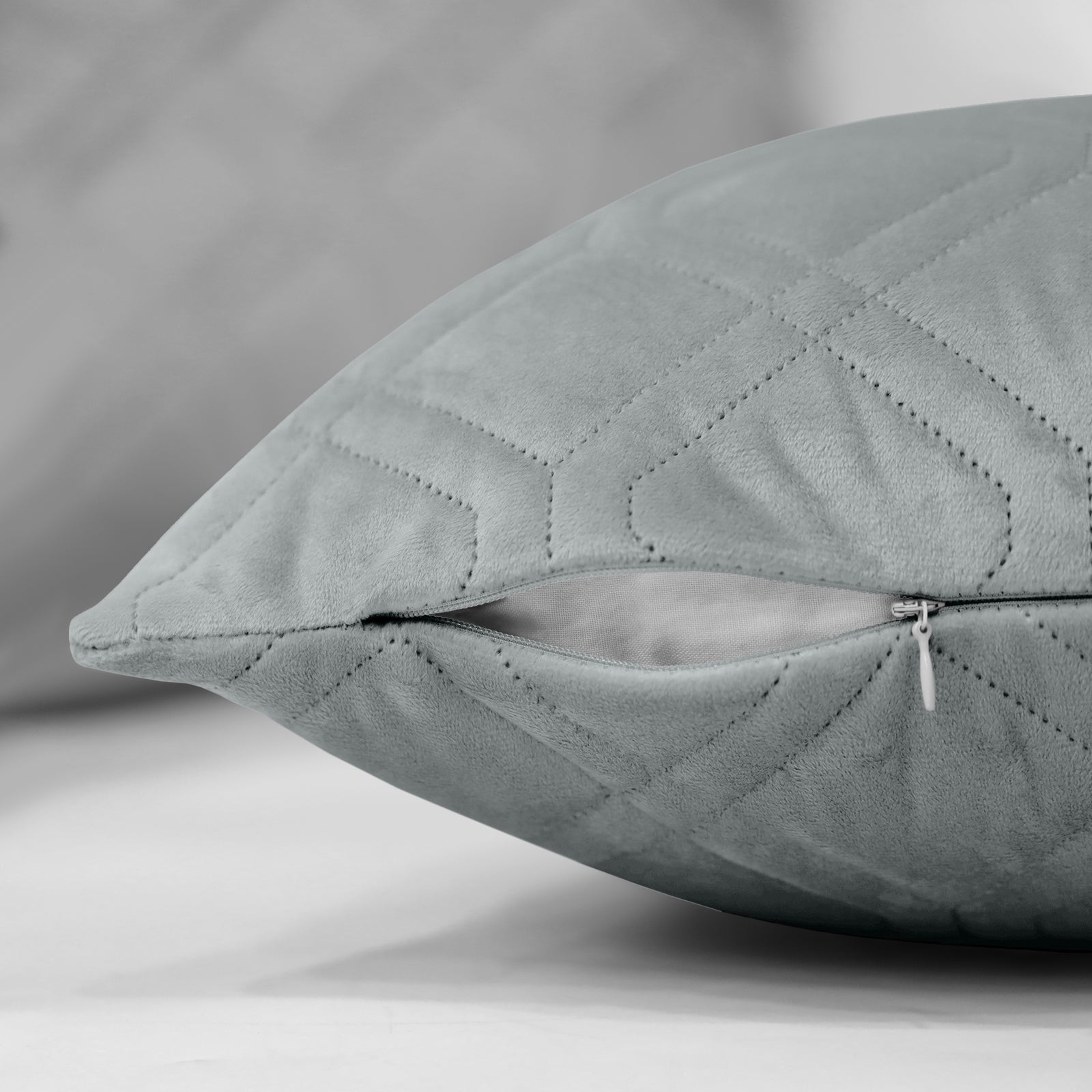 Pack Of 2 Embossed Velvet Cushion Cover Diamond Pattern