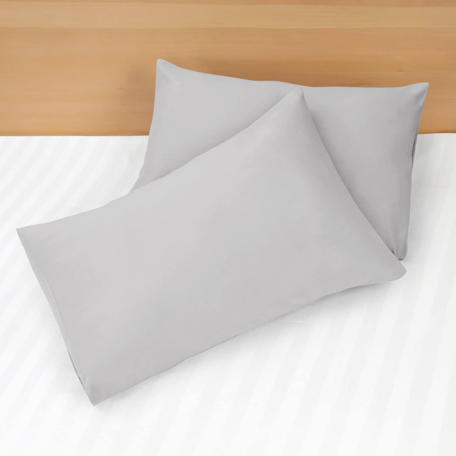 4 Piece Plain Bedding Set silver