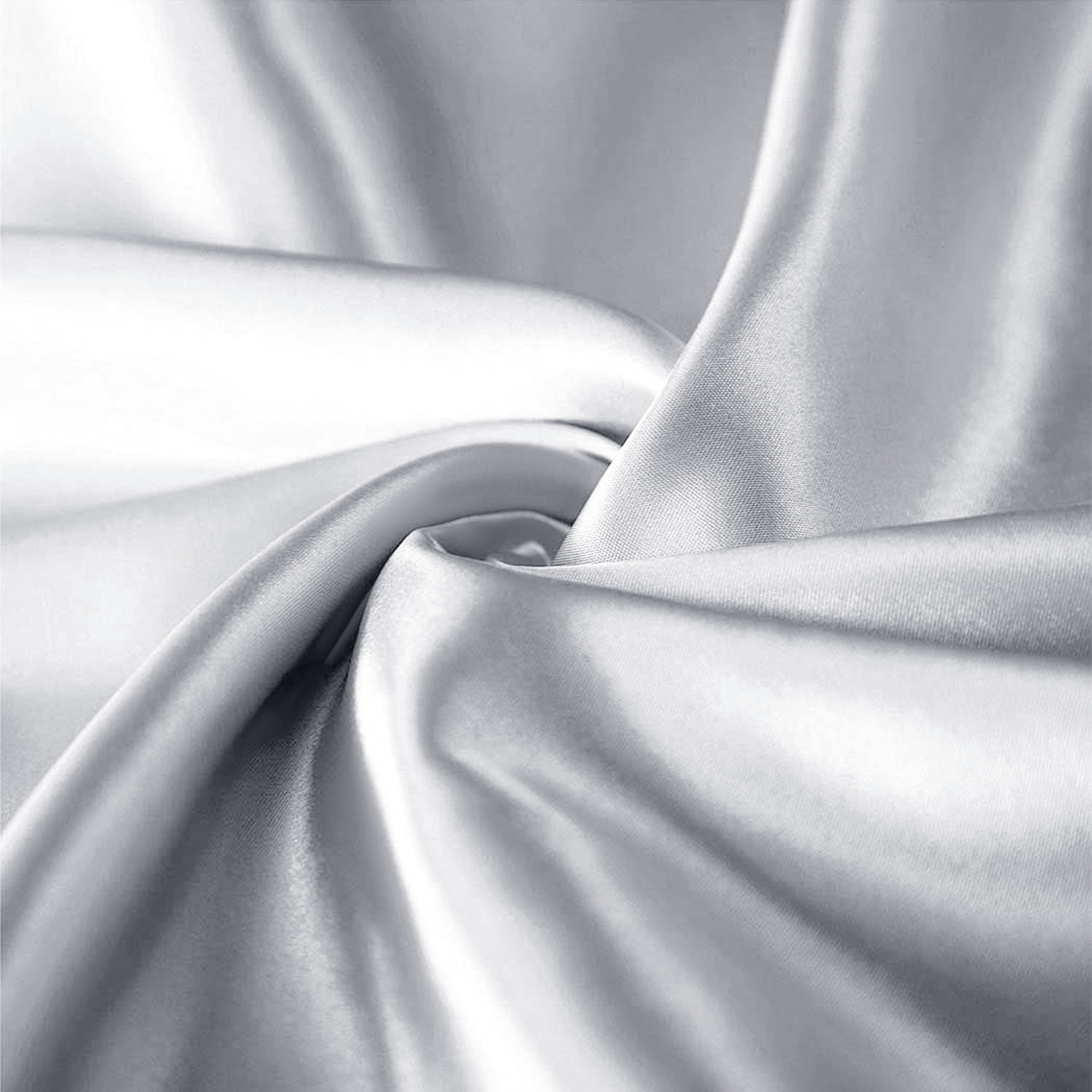 silver silk pillowcase