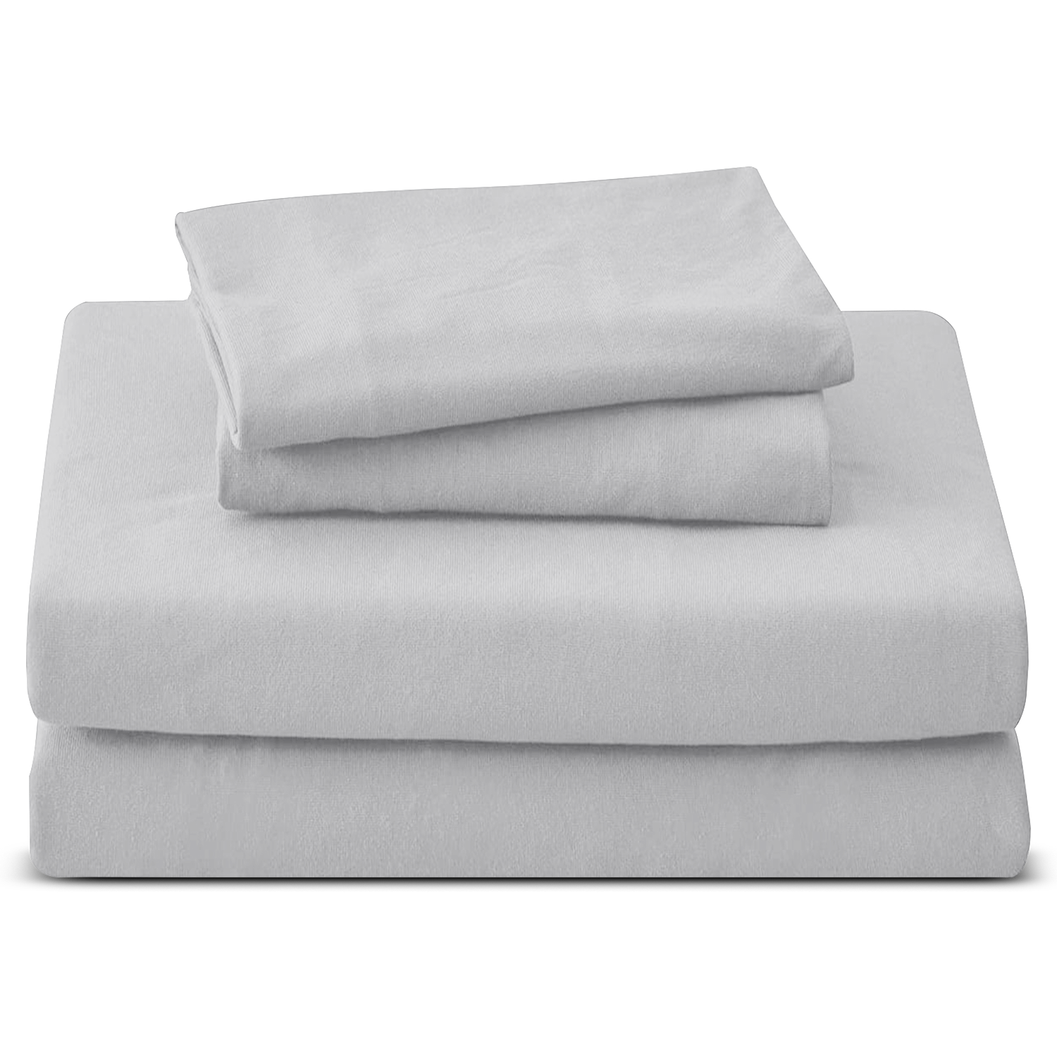 4 Piece Plain Bedding Set silver