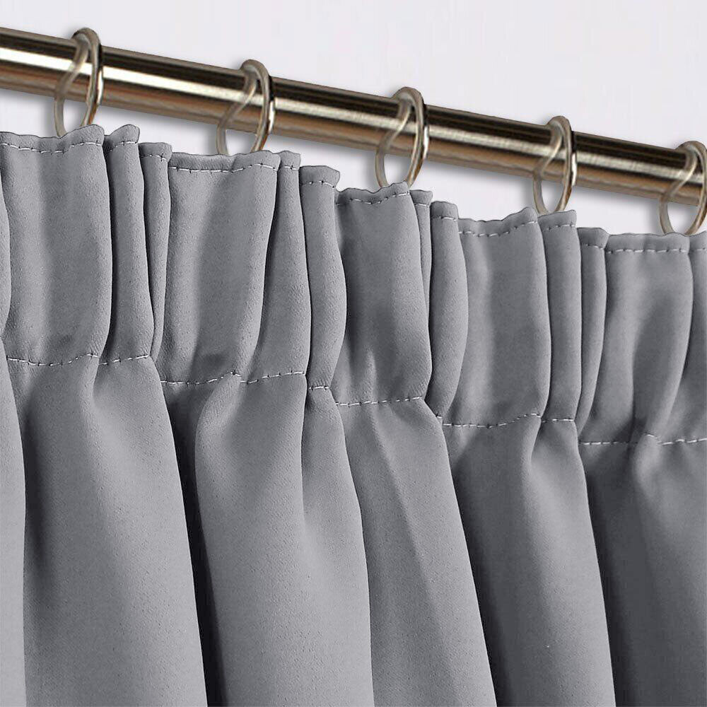 Light Grey Pencil Pleat Curtains Thermal Blackout