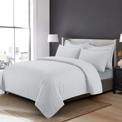 Stripe Silver Duvet Cover Set
