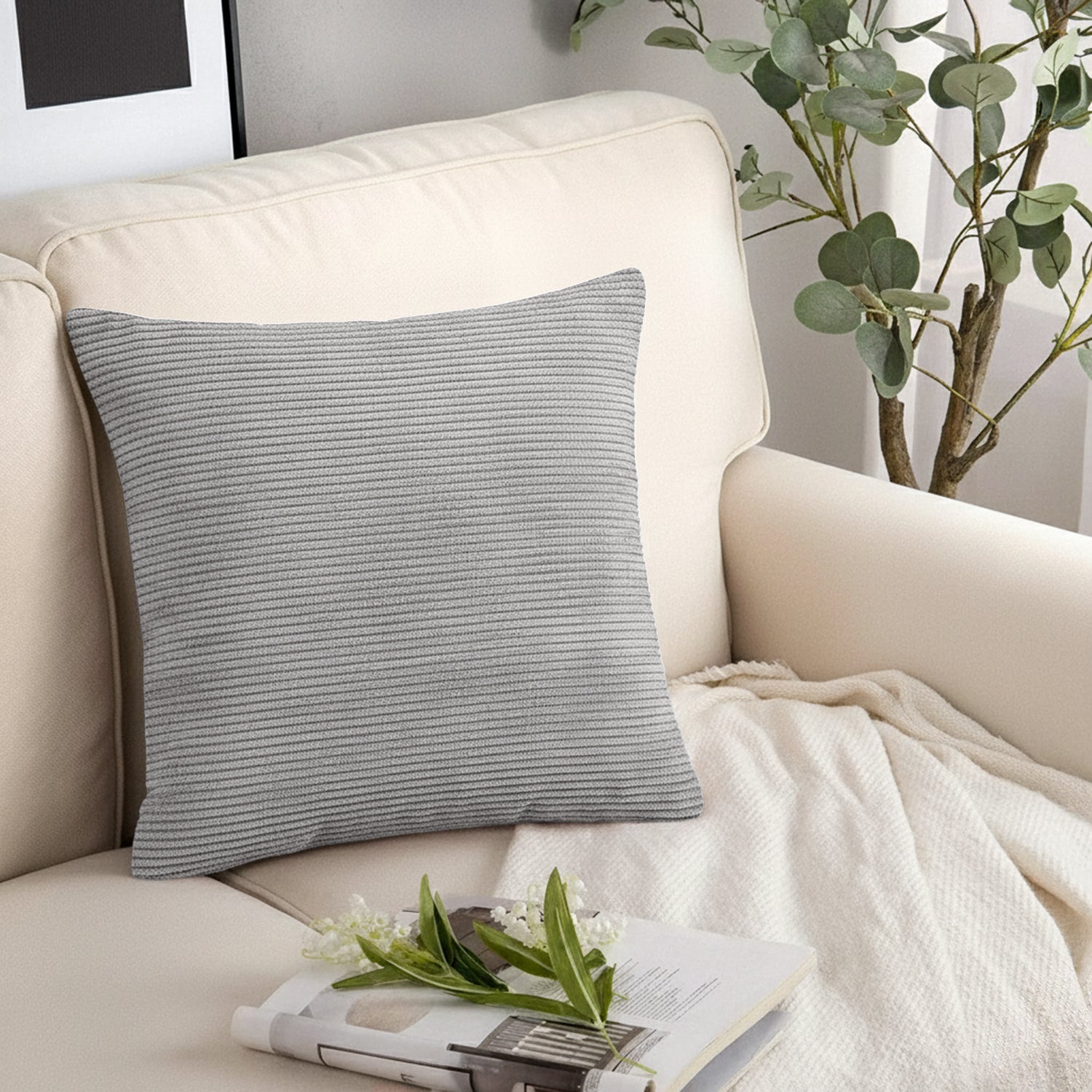 Velvet Garden Cushion Covers Silver