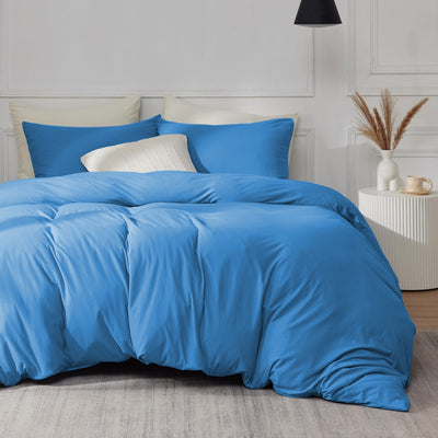 Light Blue Plain Duvet Cover & Pillowcase Set