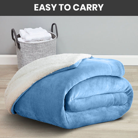 Light Blue Sherpa Blanket