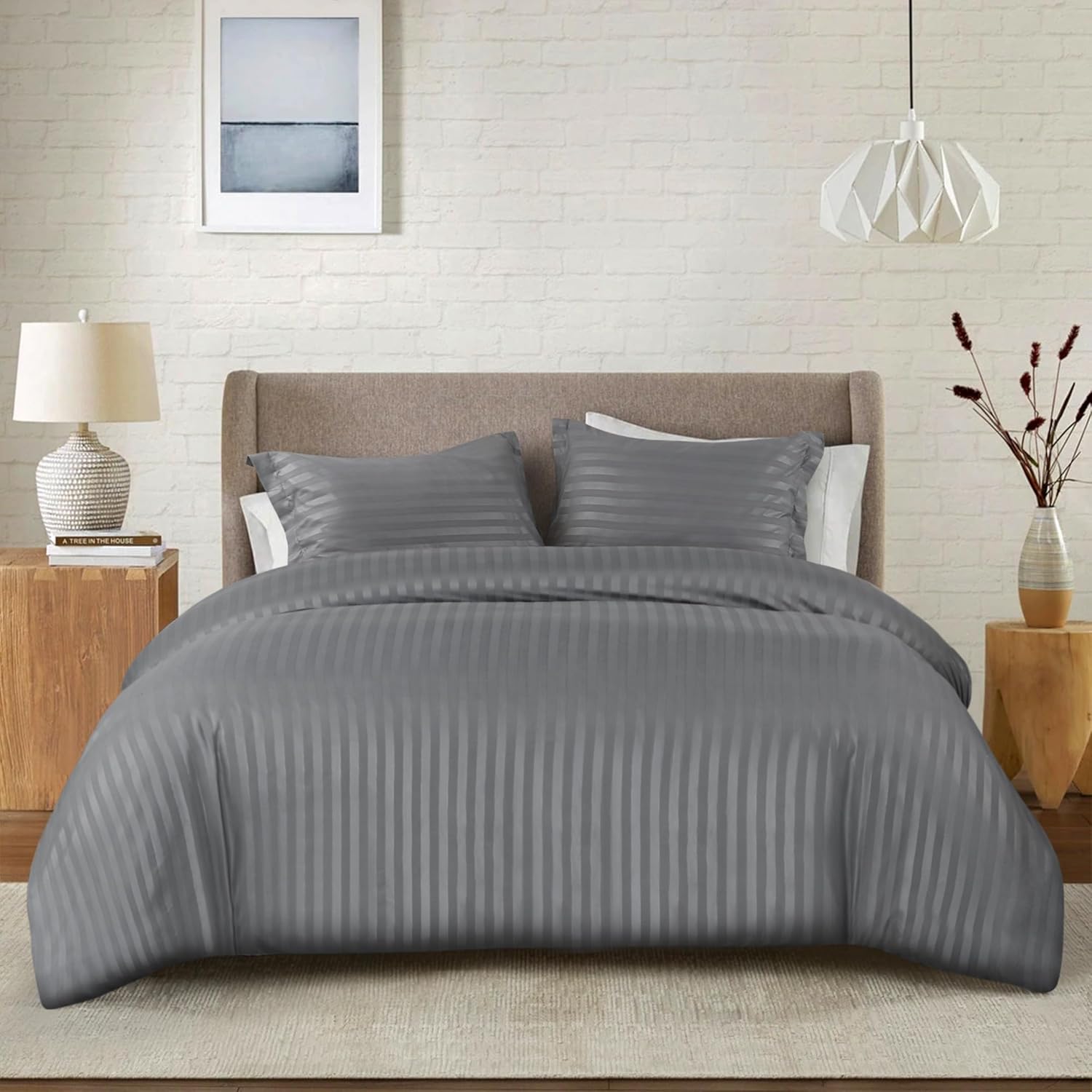 Stripe Duvet Cover set Grey