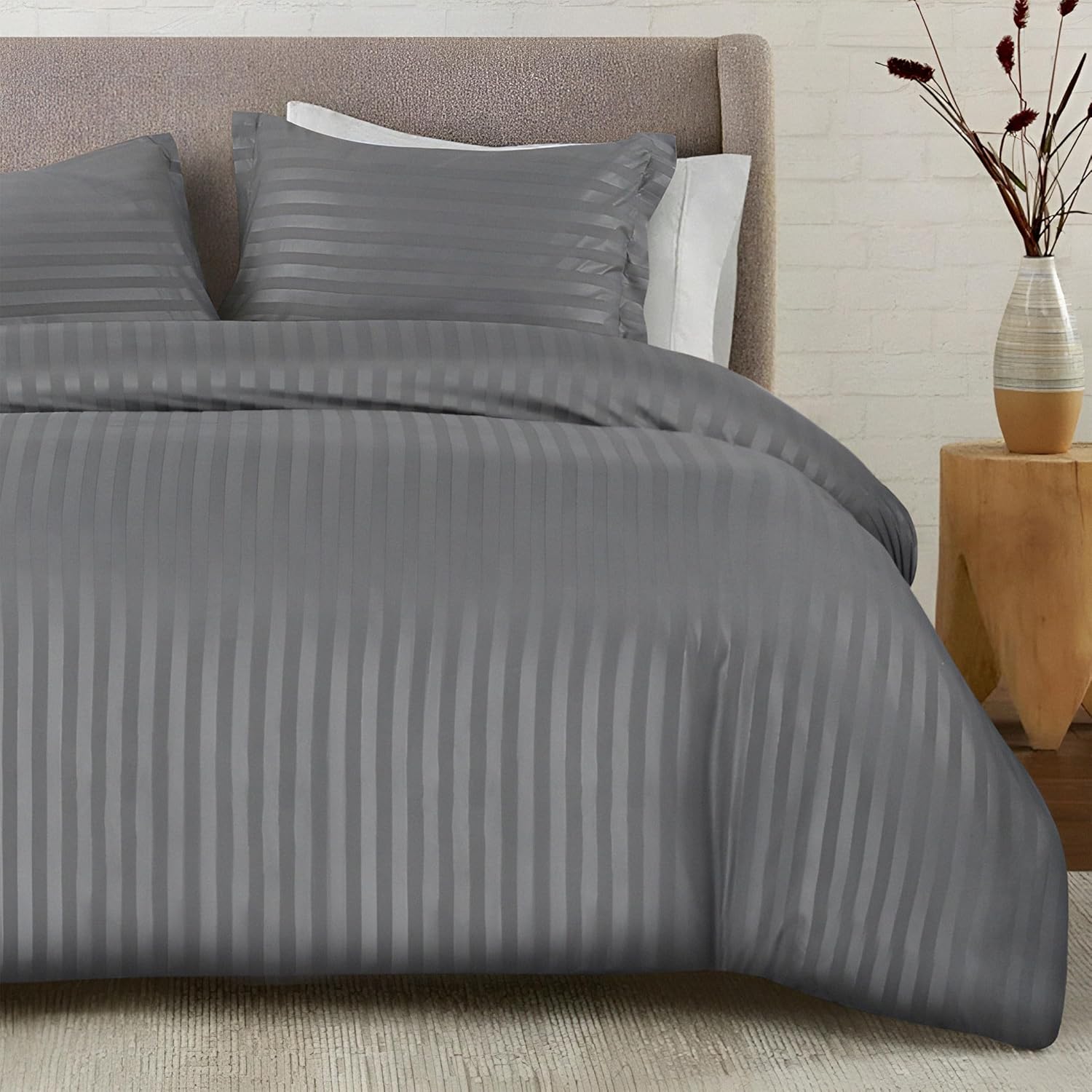 Stripe Duvet Cover set Grey