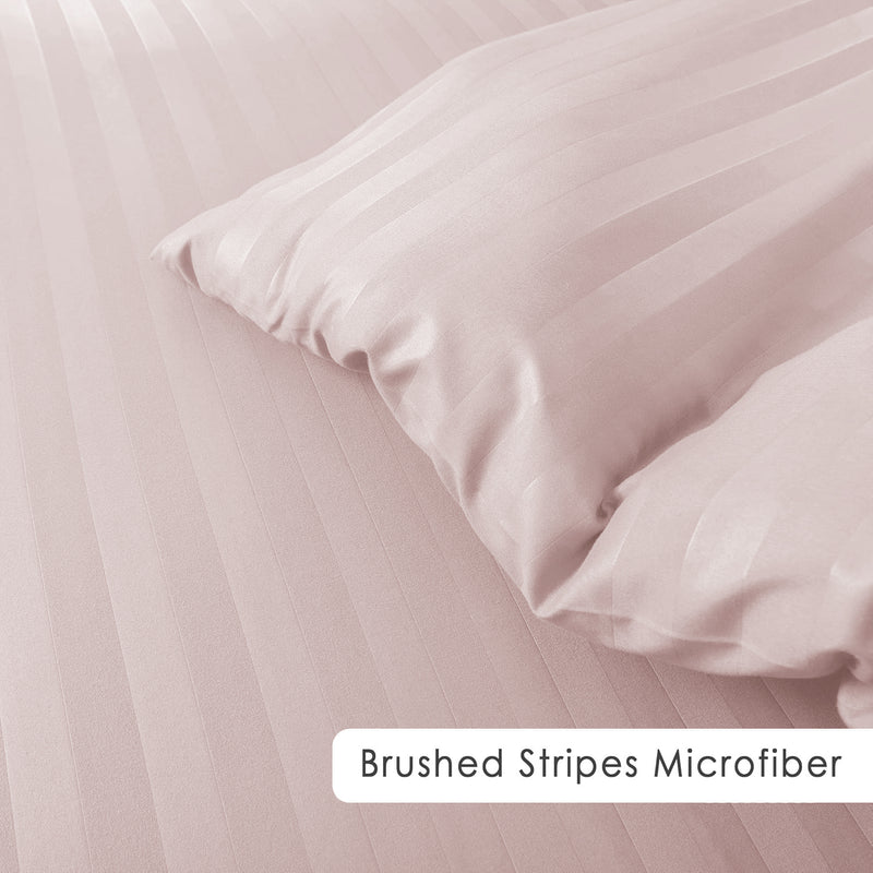 Peach complete Stripe Duvet Cover set