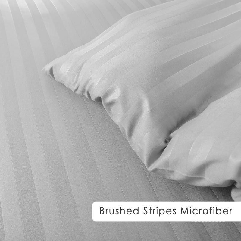 Silver complete Stripe Duvet Cover set