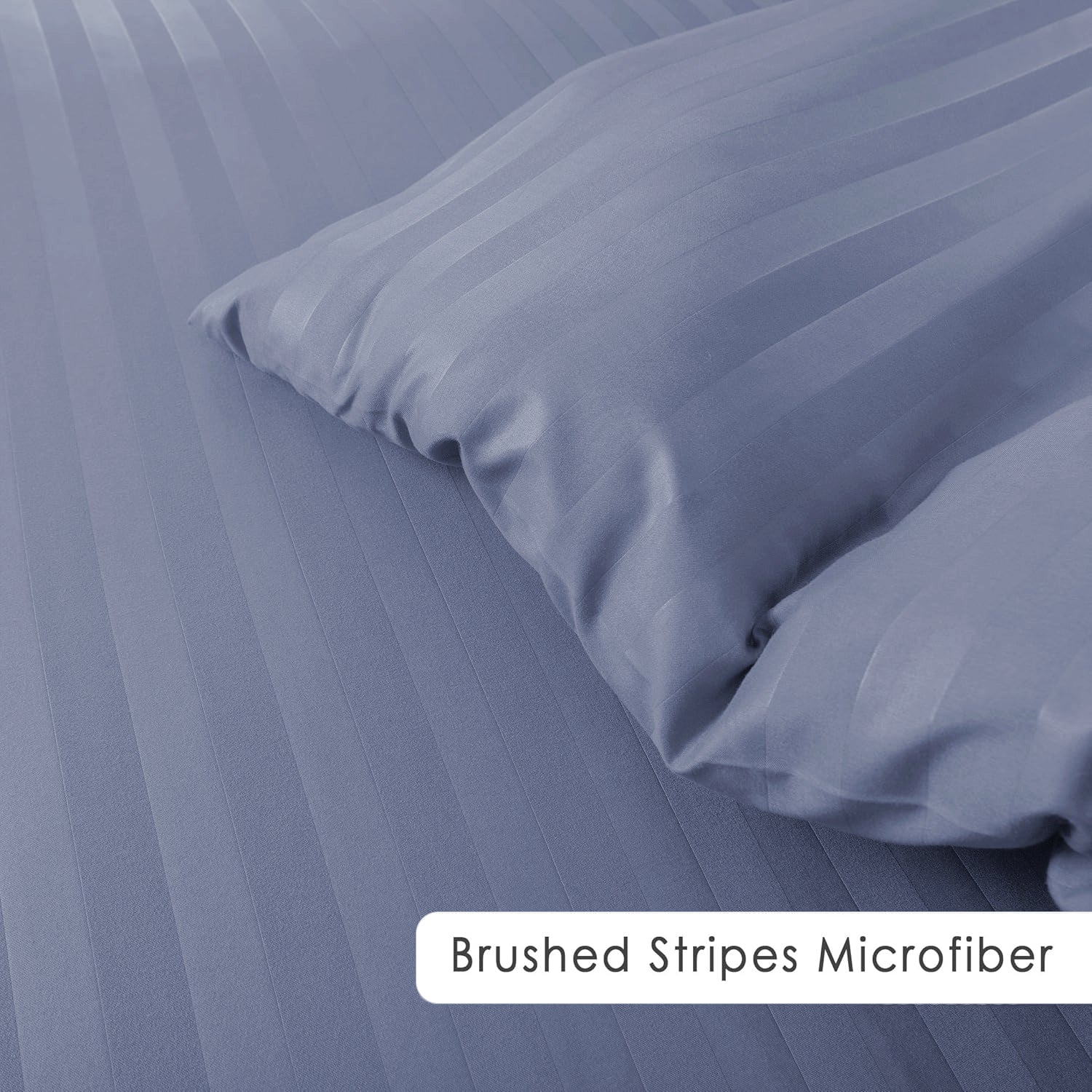 washed Blue complete Stripe Duvet Cover set