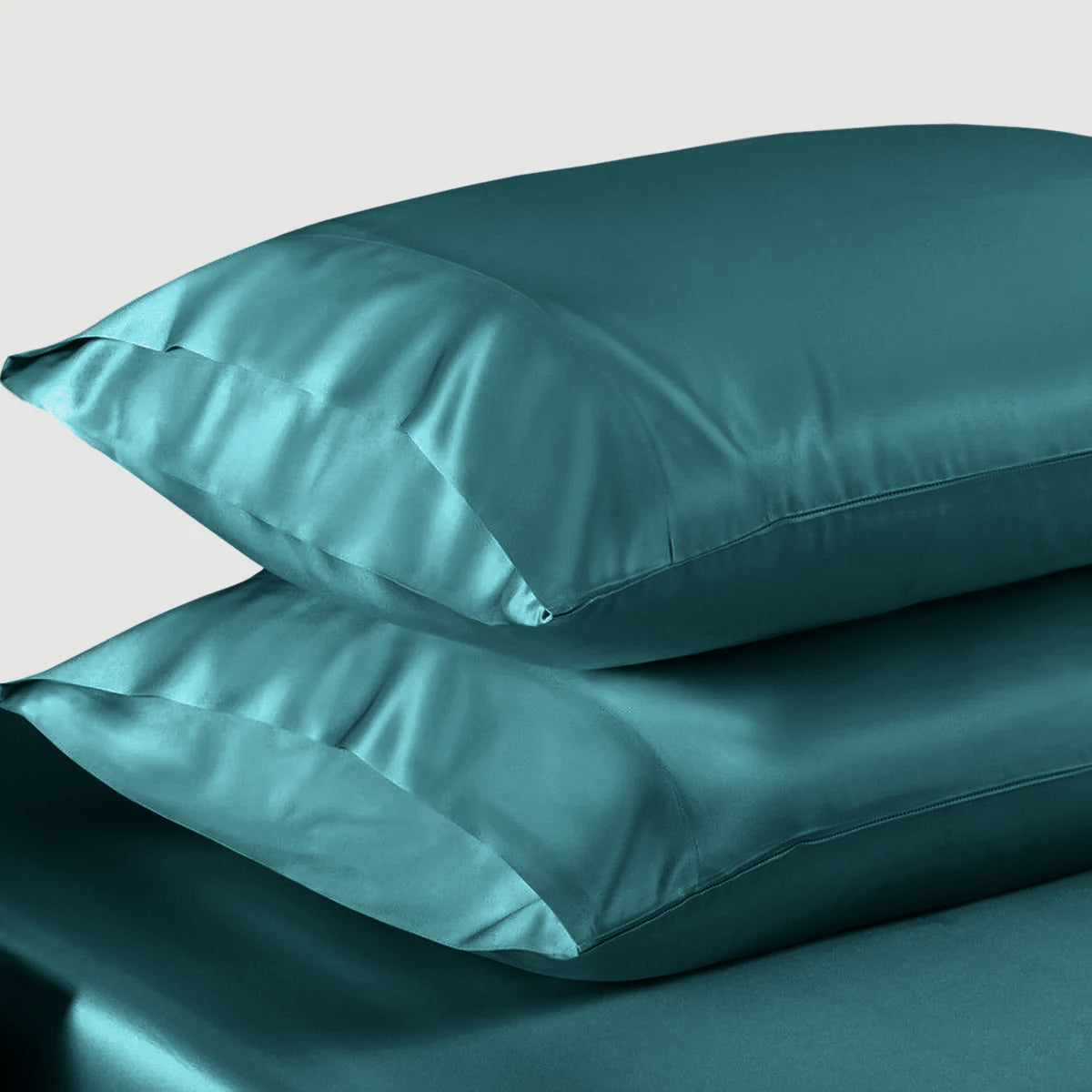 Teal silk pillowcases