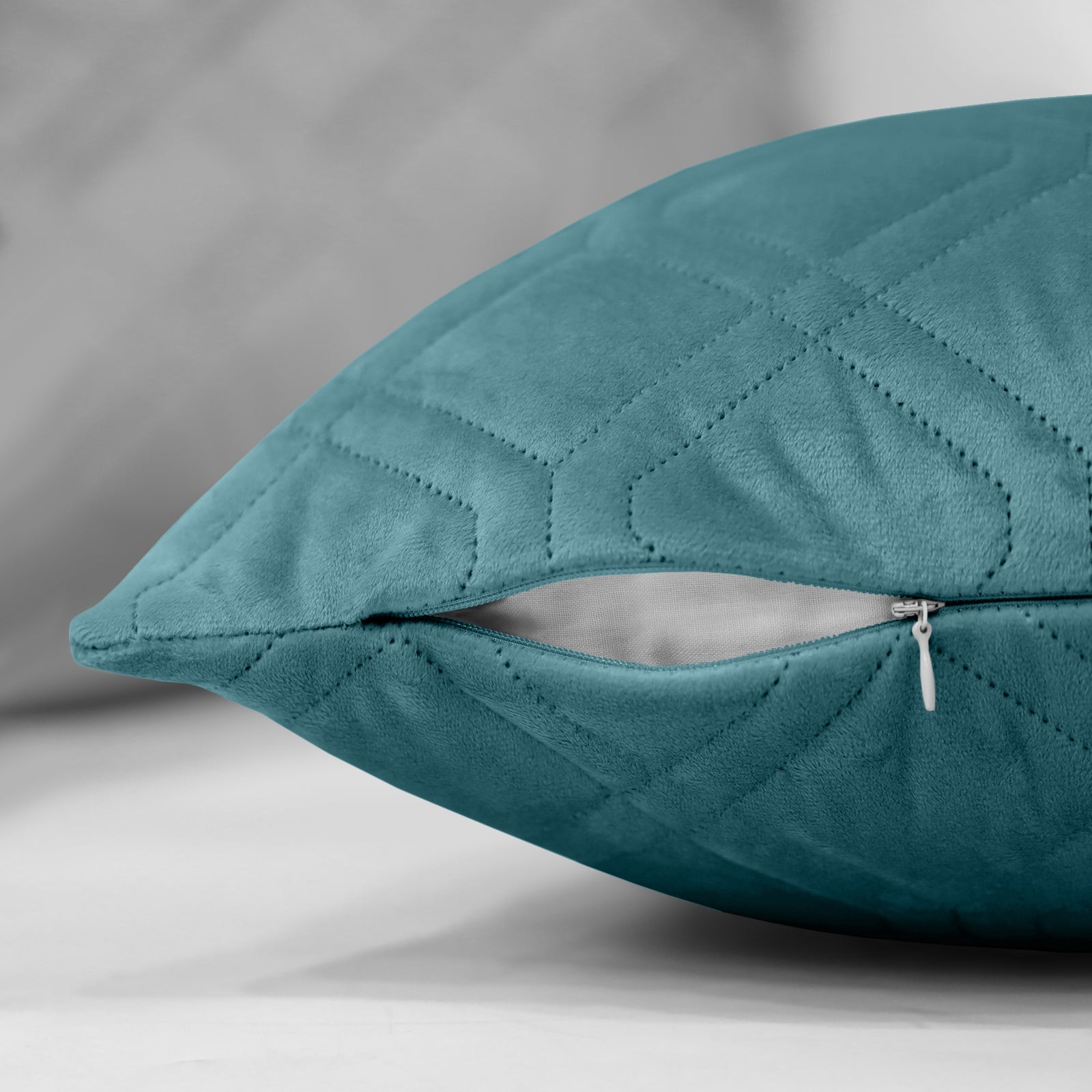 Pack Of 2 Embossed Velvet Cushion Cover Diamond Pattern