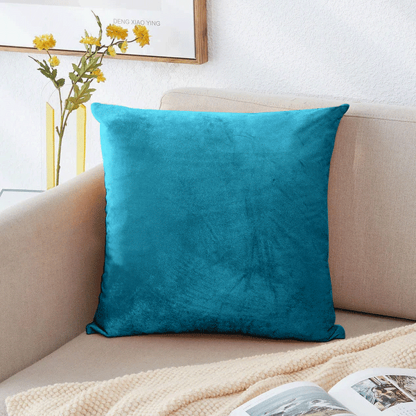 Velvet teal throw pillows sale