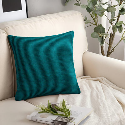 Velvet Corduroy Teal Cushions Cover