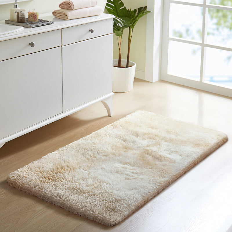 Large Shaggy Rug Soft Deep Pile Tie Dye Cream