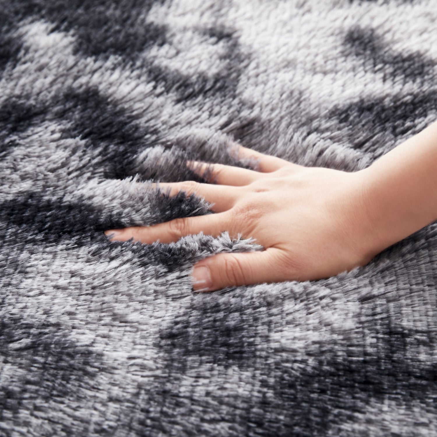 grey shaggy Tie Dye Rug