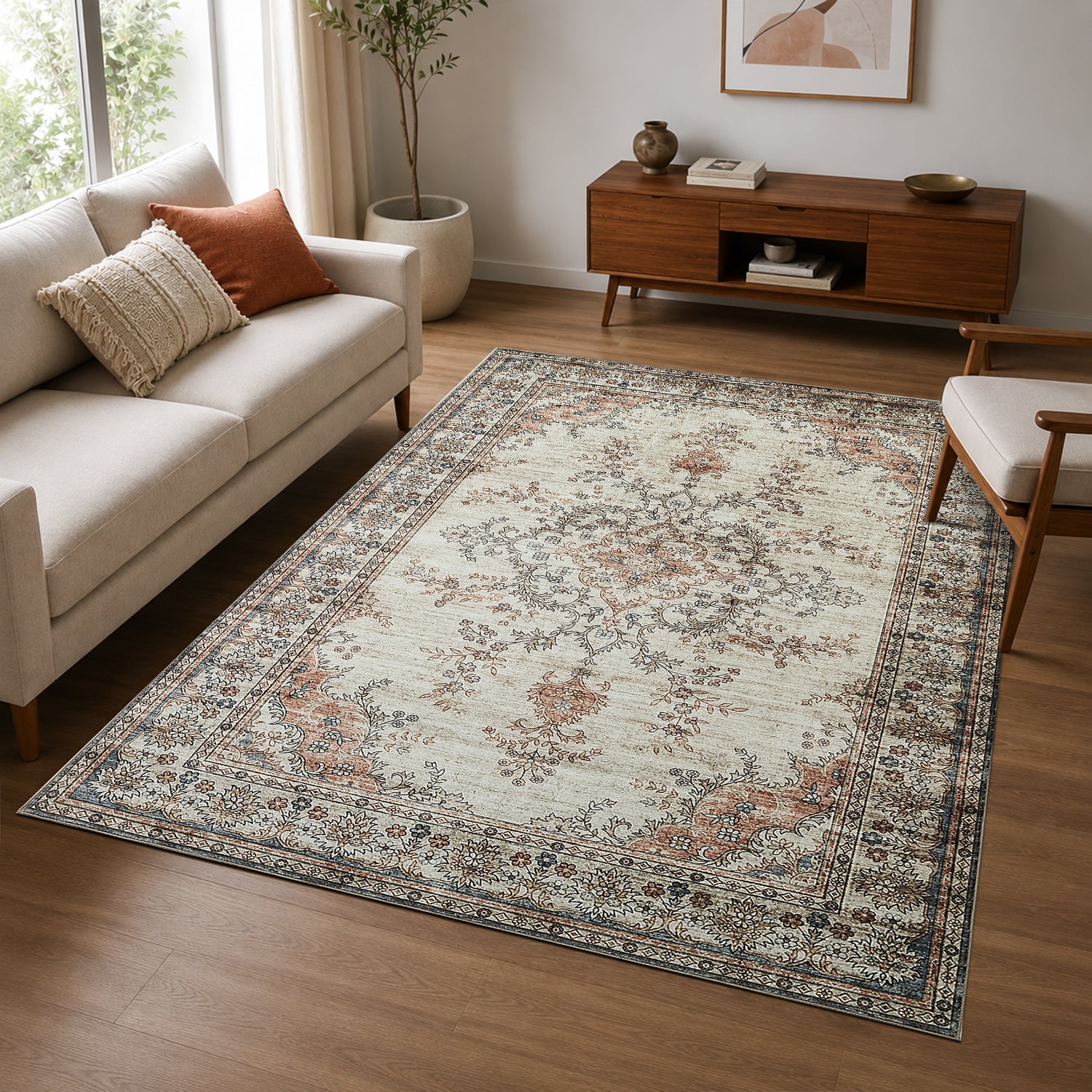 Machine Washable Vintage Rug