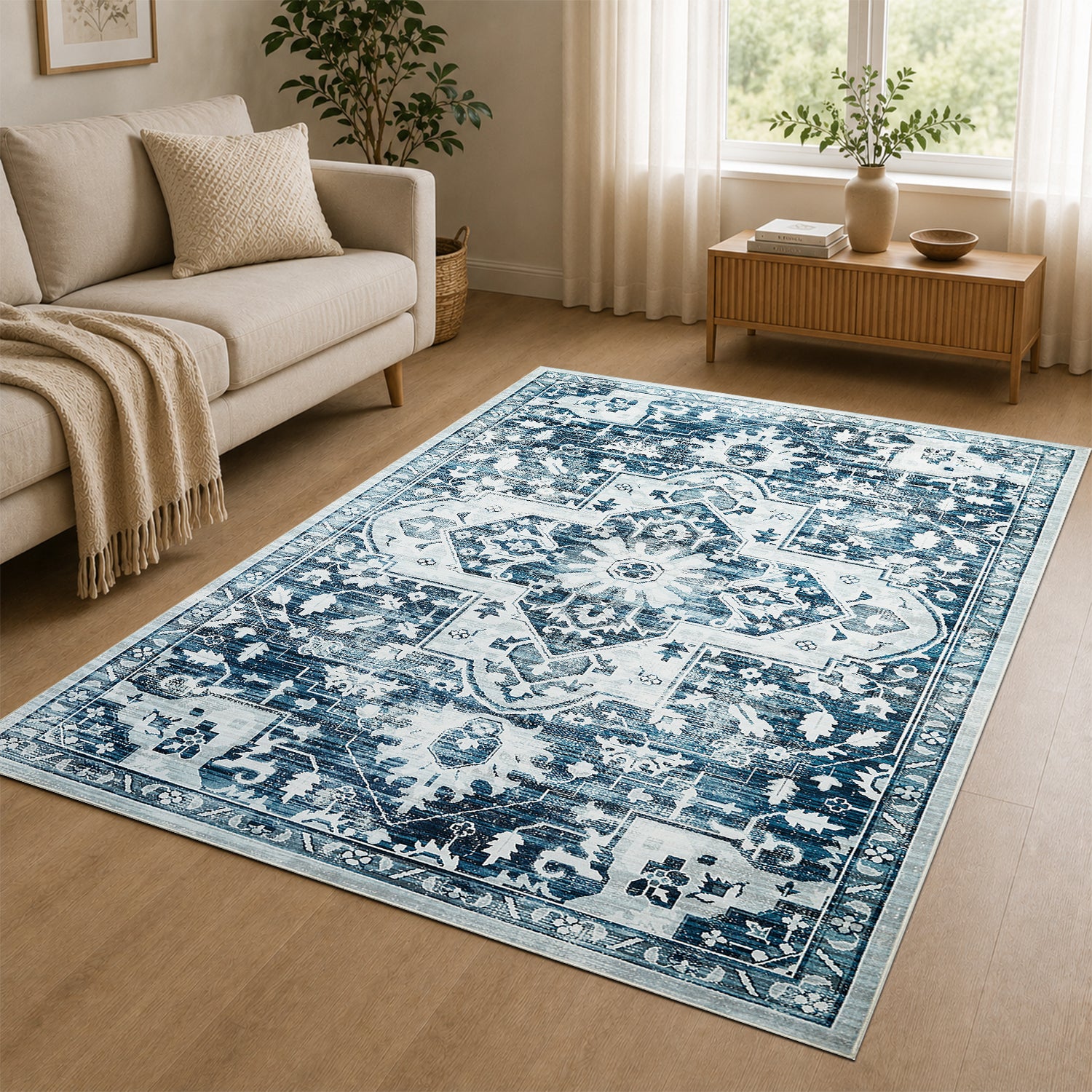 Traditional Rectangular Rug For Living Room