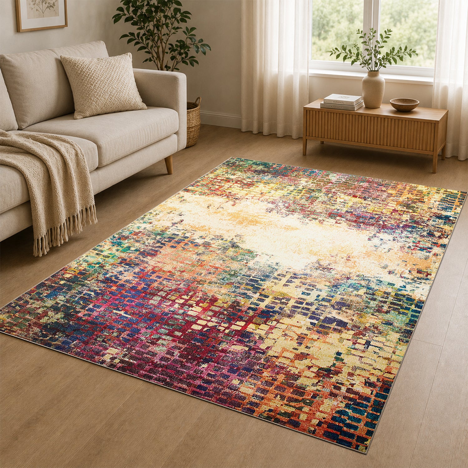 Multicolour Rug for Living Room & Bedroom Soft Stylish & Modern Design