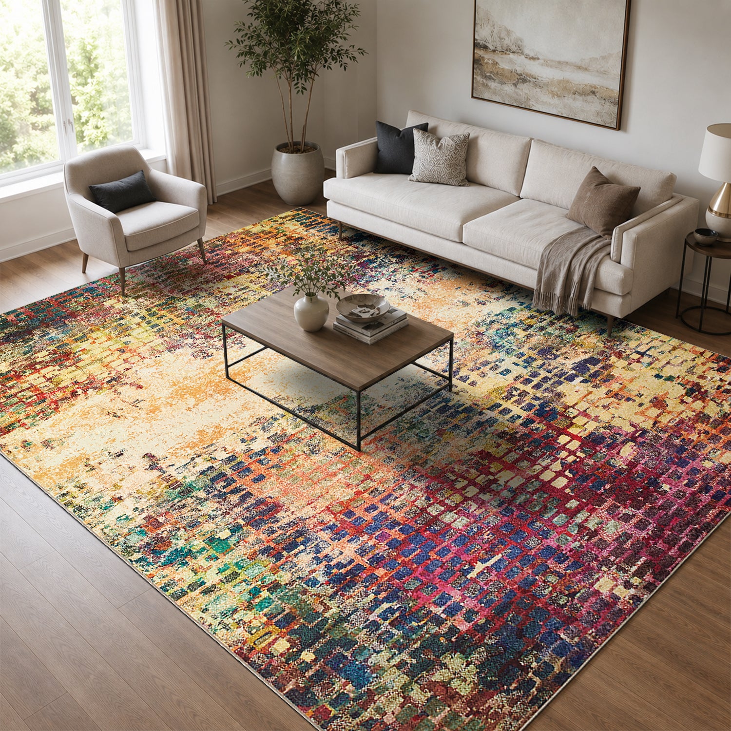 Multicolour Rug for Living Room & Bedroom Soft Stylish & Modern Design