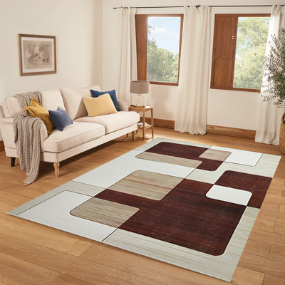 Beige and Brown Rugs for Living Room Modern Design