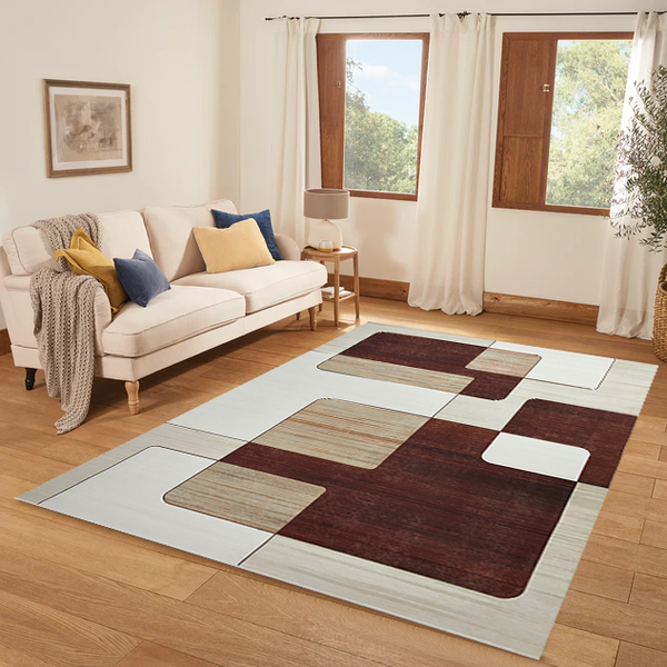 Large Area Living Room Rugs Elegance Geometric Printed