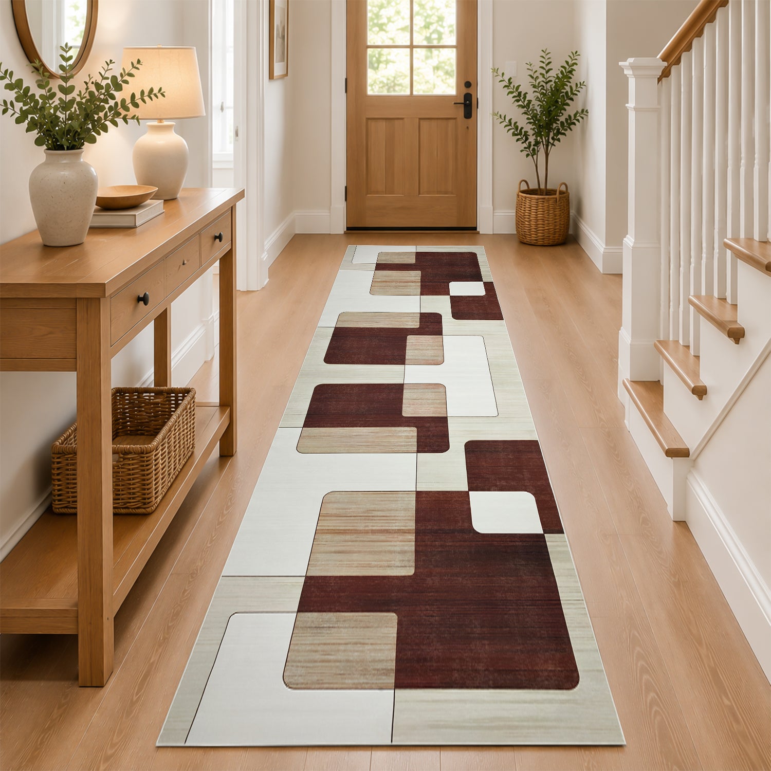 Beige and Brown Rugs for Living Room Modern Design