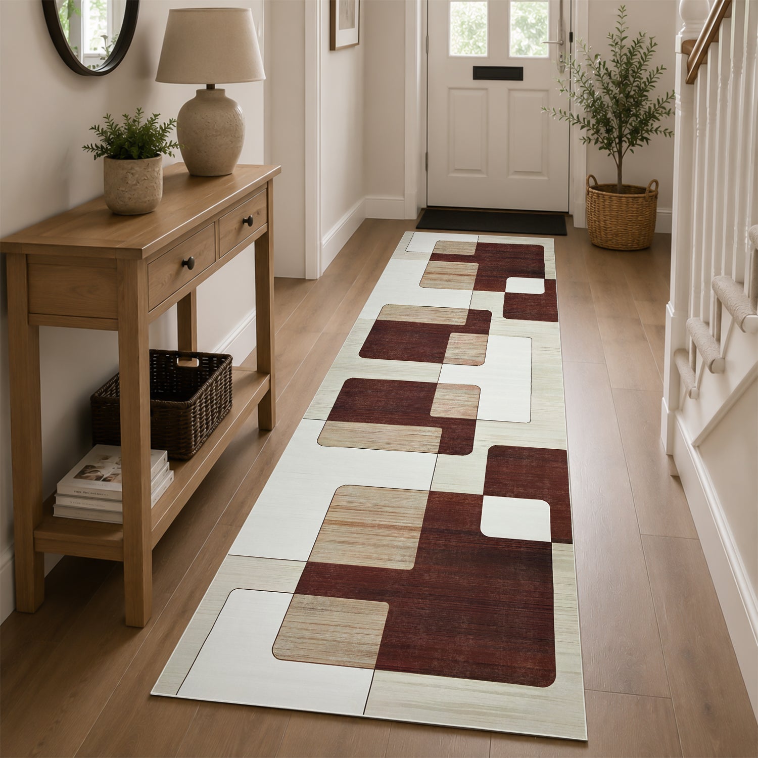Beige and Brown Rugs for Living Room Modern Design