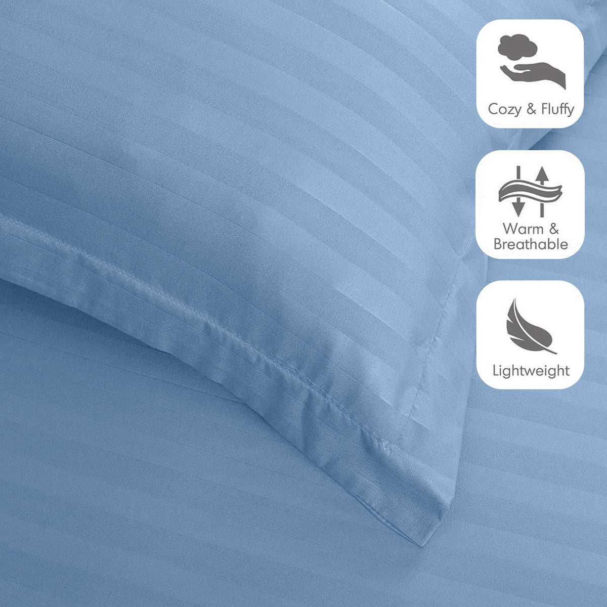 4 Piece Striped Duvet Cover Complete Bedding Set