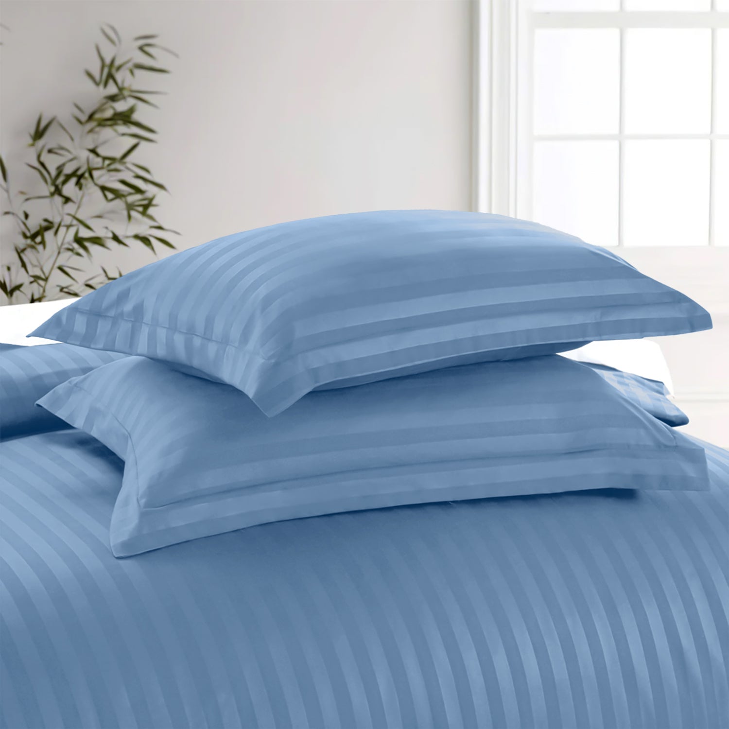 Washed Blue Stripe Duvet Cover Set