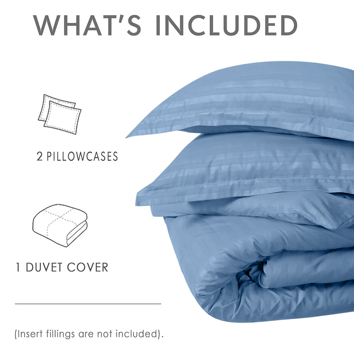 4 Piece Striped Duvet Cover Complete Bedding Set