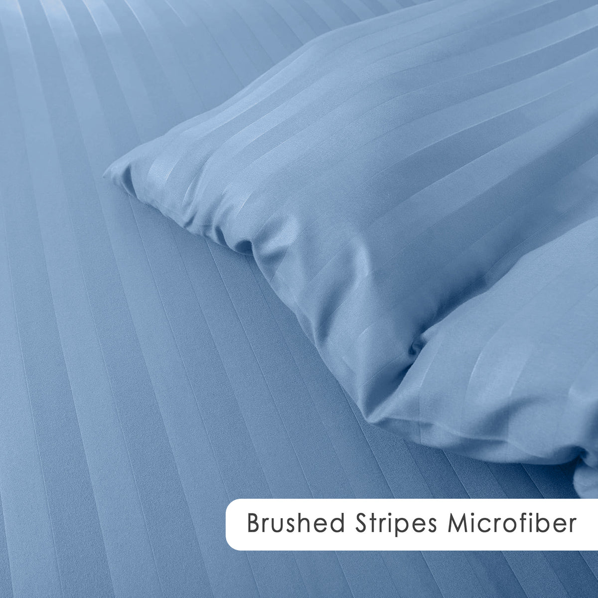 4 Piece Striped Duvet Cover Complete Bedding Set