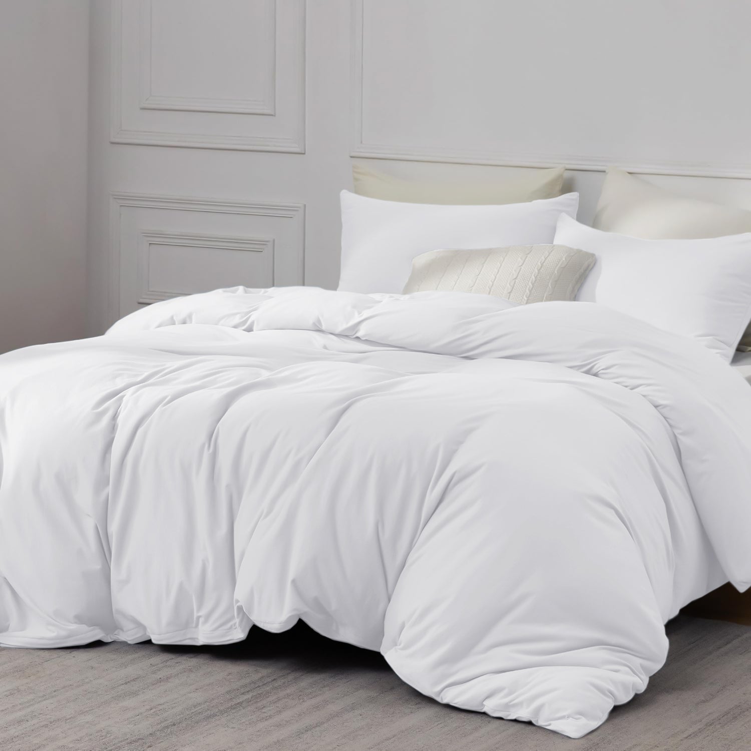 Plain White Duvet Cover & Pillowcase Pair