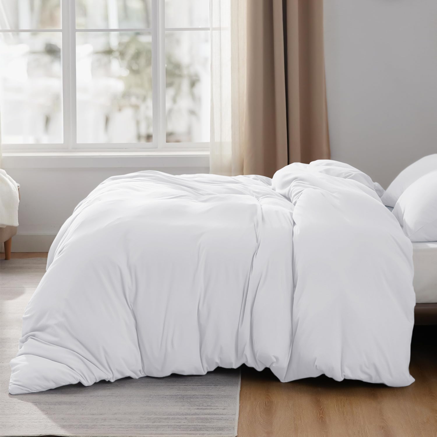 Plain White Duvet Cover & Pillowcase Pair