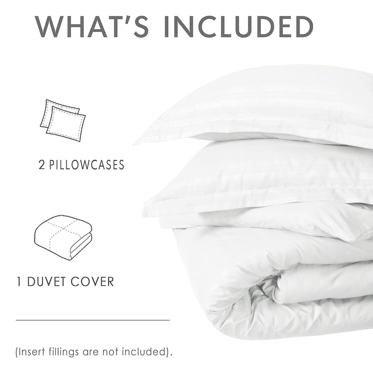 4 Piece Striped Duvet Cover Complete Bedding Set