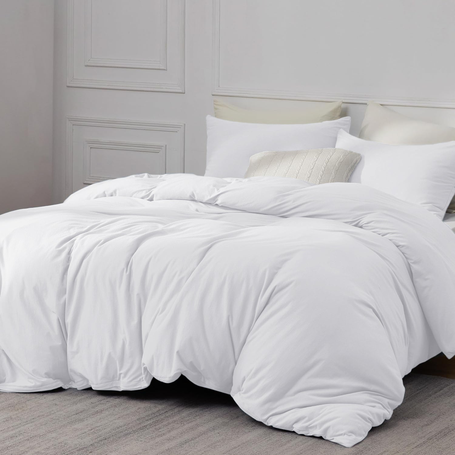 White Duvet Cover Bedding Set Plain Dyed