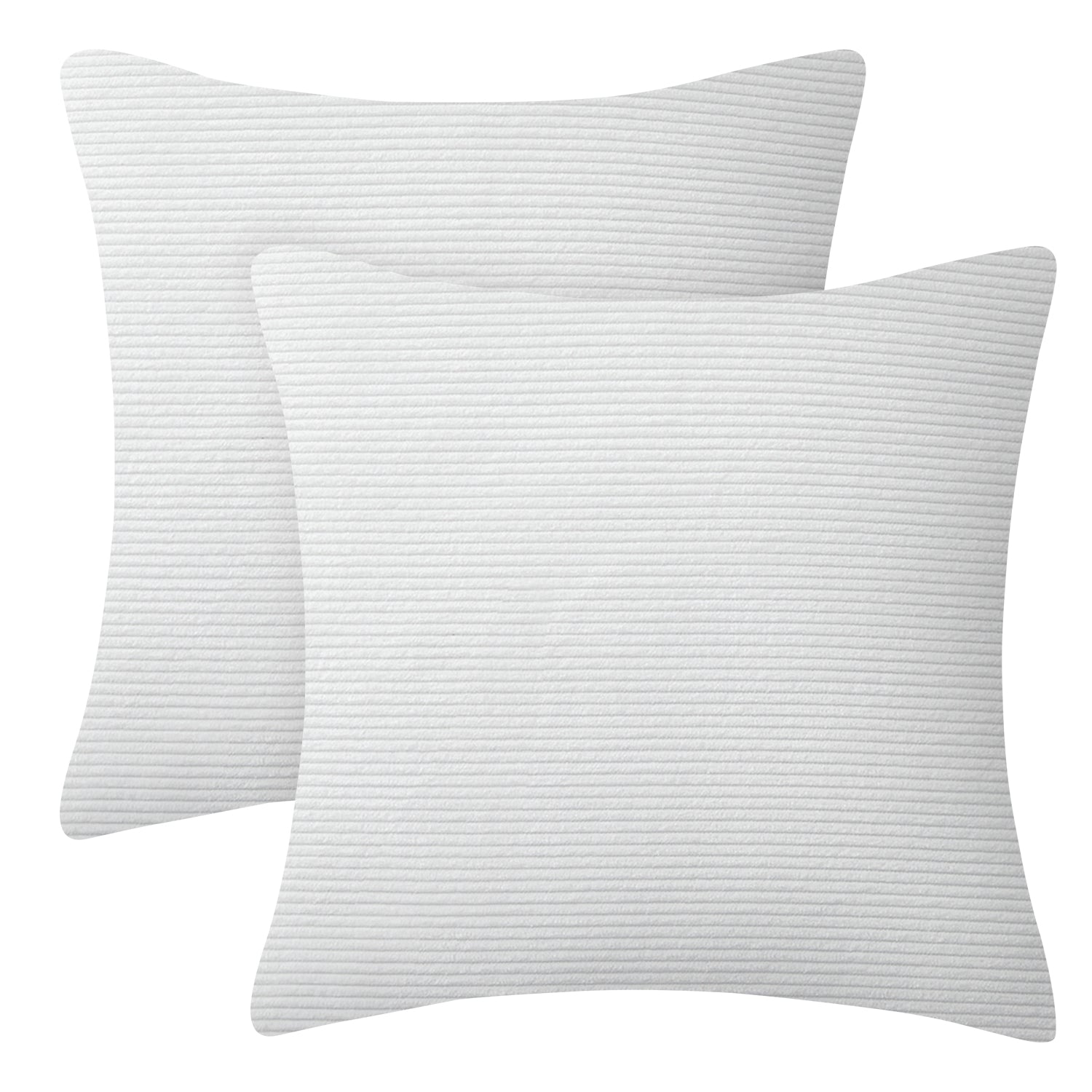 Velvet Corduroy Cushion Covers White