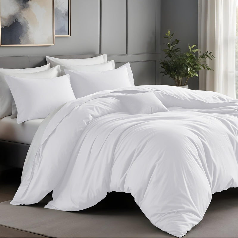 White Duvet Cover Bedding Set Plain Dyed