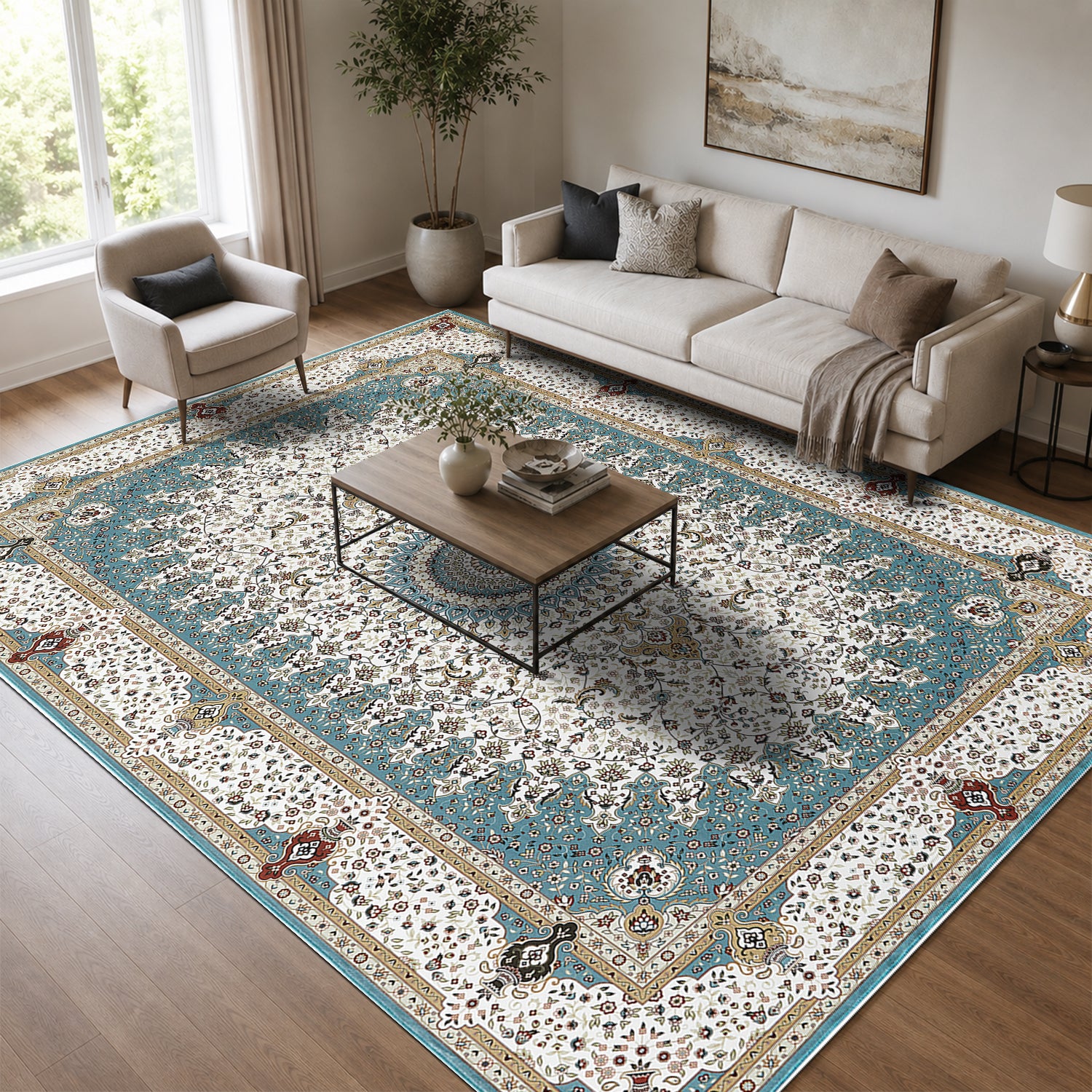 Luxury Ornate Floral Rug Timeless Design for Living Rooms