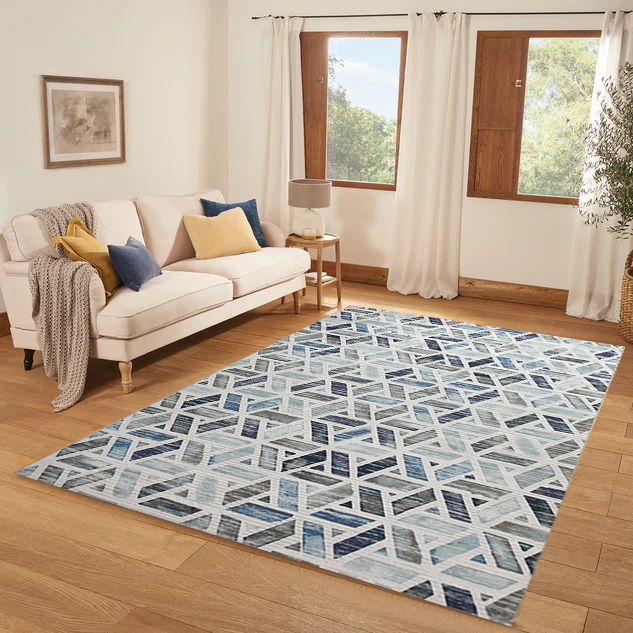 Large Area Living Room Rugs Tile Trellis Printed