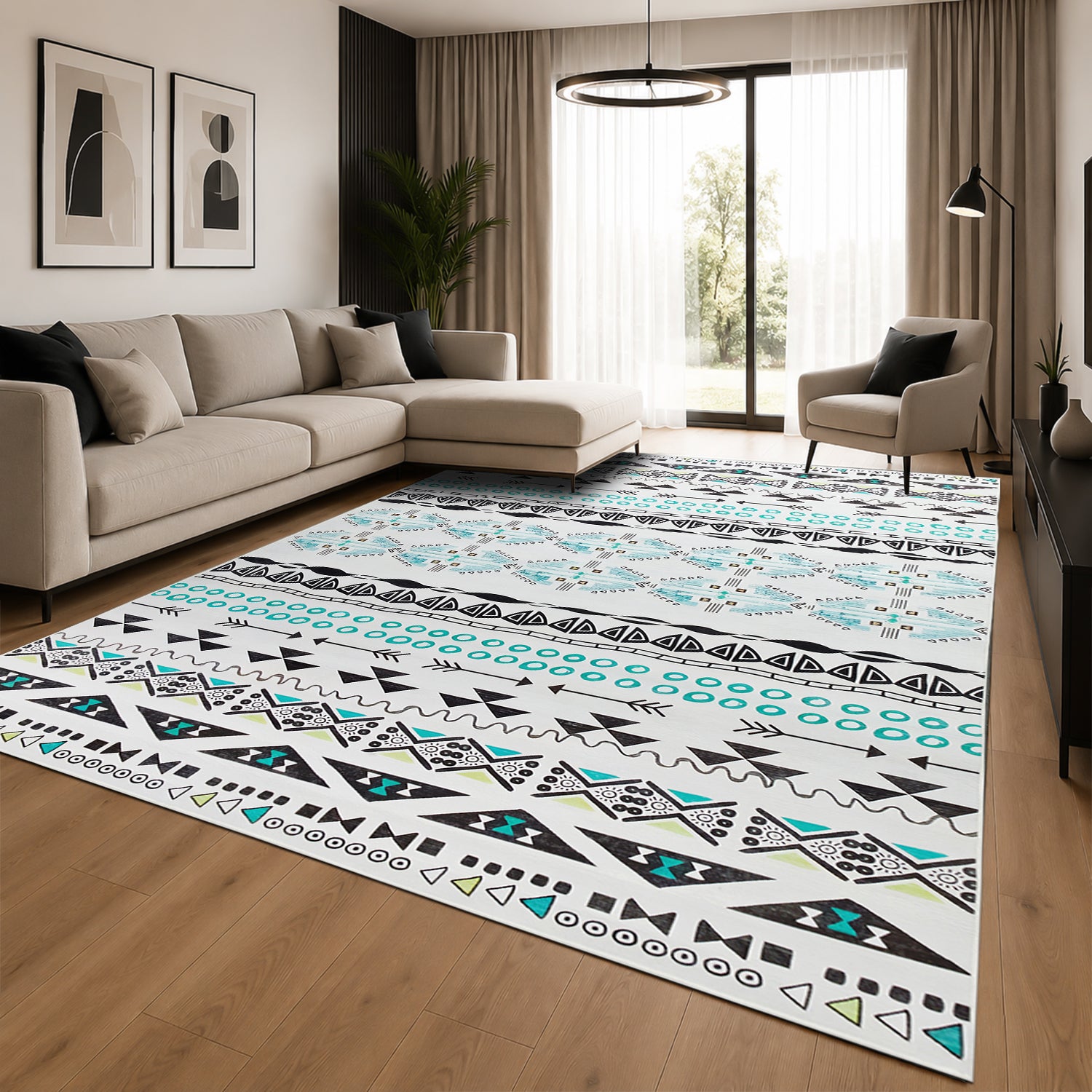 Modern Tribal Aztec Rug Stylish Floor Carpet