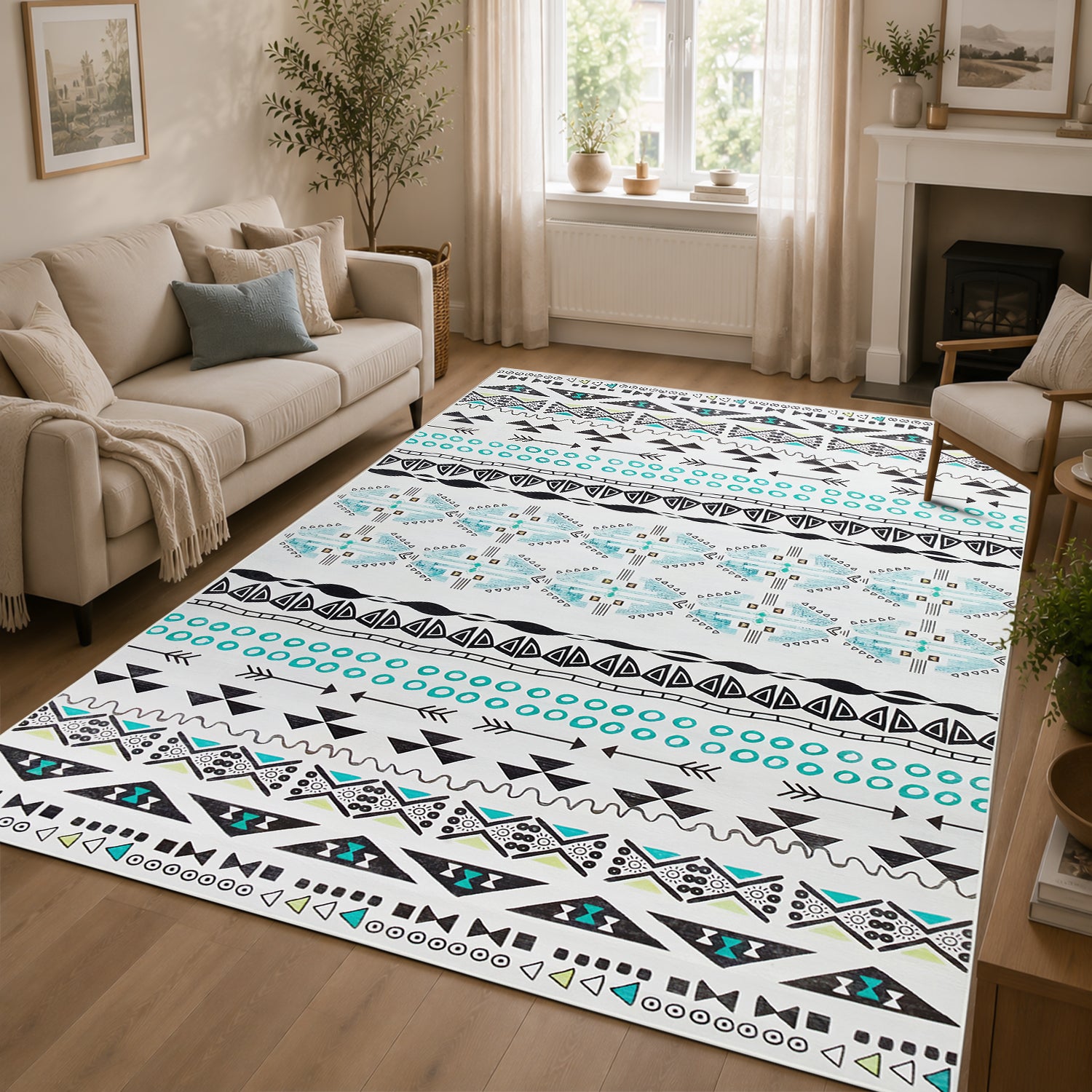 Modern Tribal Aztec Rug Stylish Floor Carpet